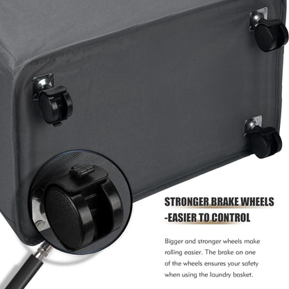 29-Inches Große Faltbare Wäschekörbe mit Rad und Wäschesäcke