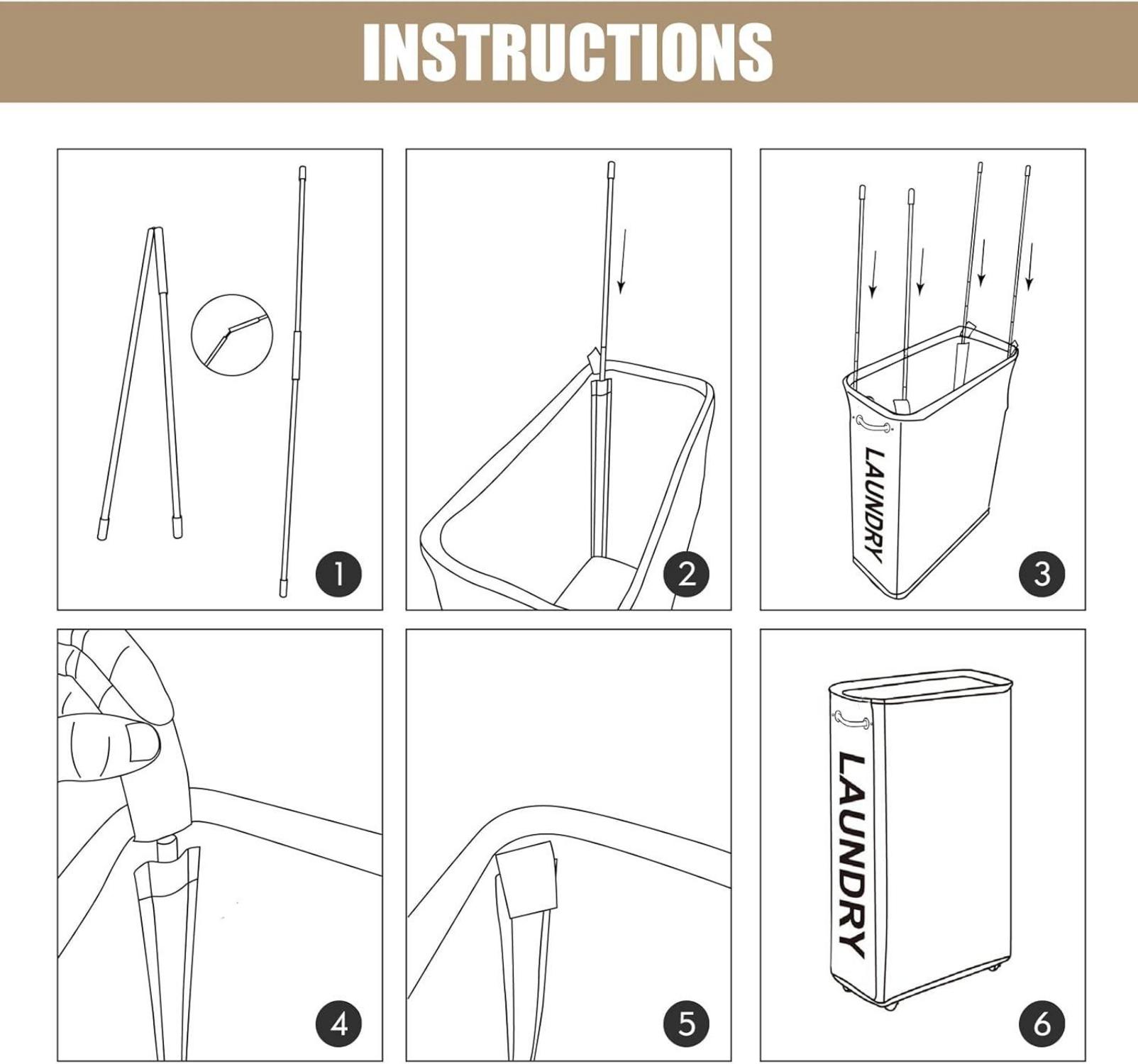 Großer faltbarer Wäschekorb mit Rad, zusammenklappbarer Wäschesack 29