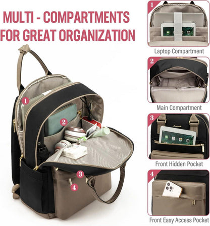 LOVEVOOK Rucksack Damen 15,6 Zoll Laptop Schulrucksack