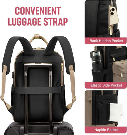 Laptop Rucksack Damen 15,6 Zoll Wasserdichter Daypack Uni Reisen Arbeit