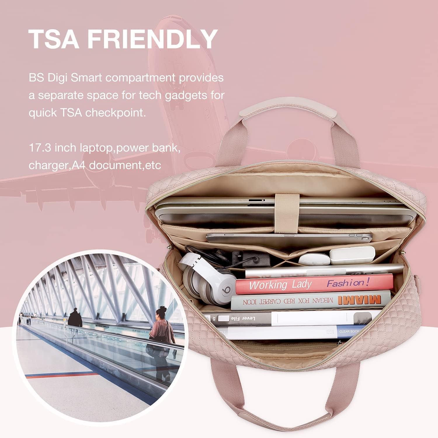 Laptoptasche 17,3 Zoll für Frauen Büro Reisen Business Pink