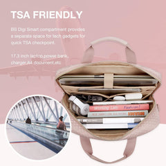 Laptoptasche 17,3 Zoll für Frauen Büro Reisen Business Pink