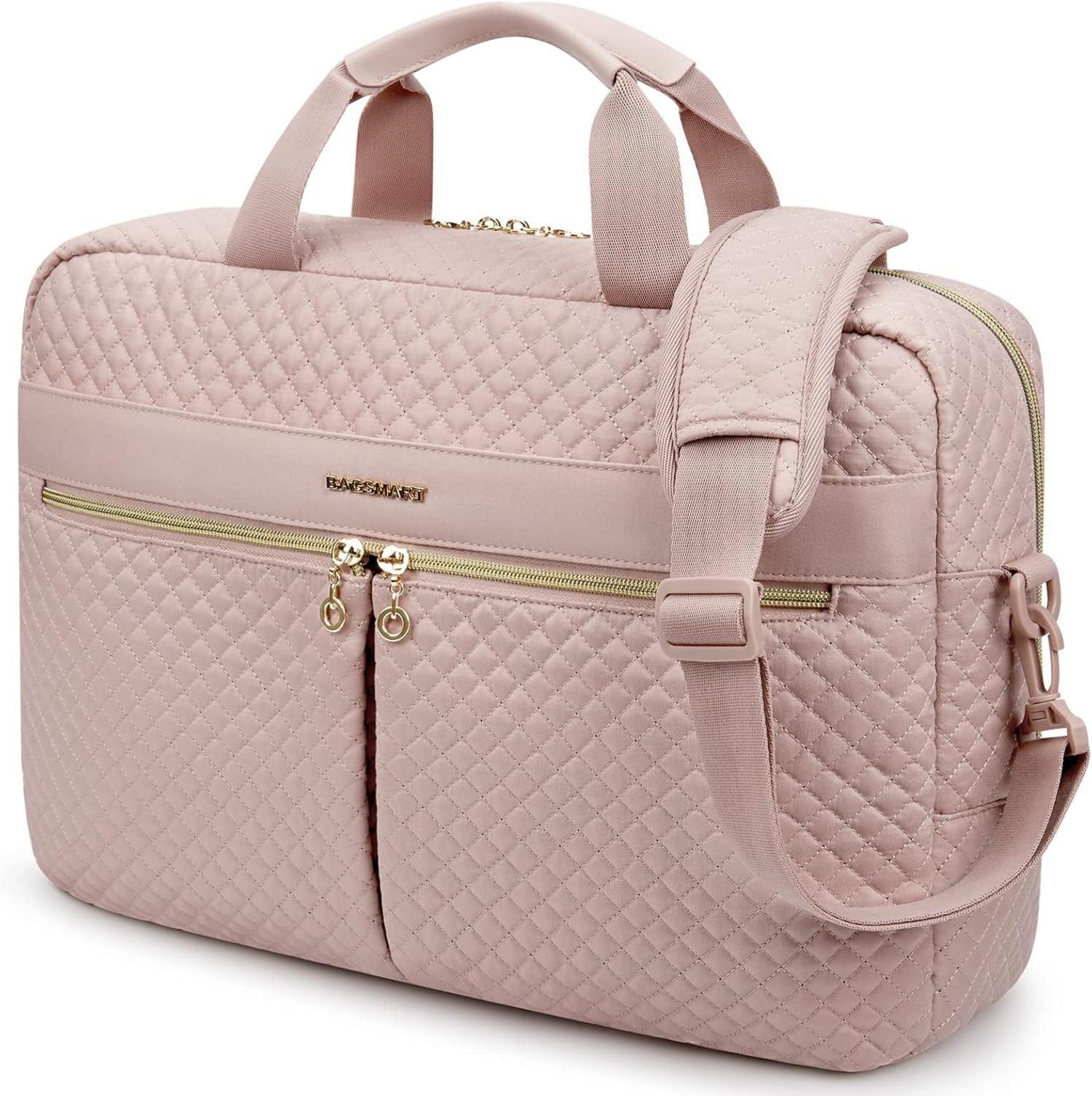 Große Laptoptasche 17,3 Zoll Pink für Damen Business Reise