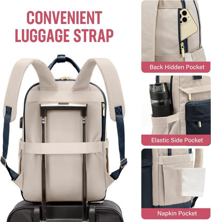 Laptop Rucksack Damen 15,6 Zoll Wasserdicht Schultasche Daypack für Schule Uni Reisen