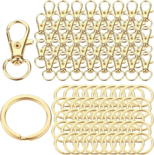 Schlüsselring Edelstahl 80 Stück Karabiner Schlüsselanhänger Gold