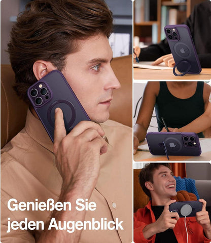 iPhone 14 Pro Max Hülle MagSafe Stoßfest Schutzhülle mit Ständer Lila