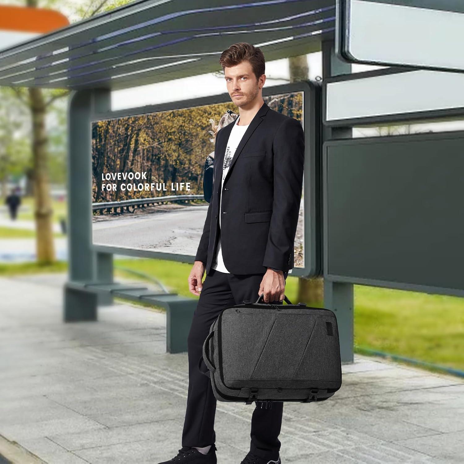 Handgepäck Rucksack 30L für Damen Herren, Travel Backpack Laptop Grau