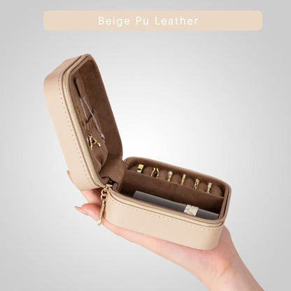 Kleine Schmuckkästchen Damen Tragbare Reisebox PU Leder