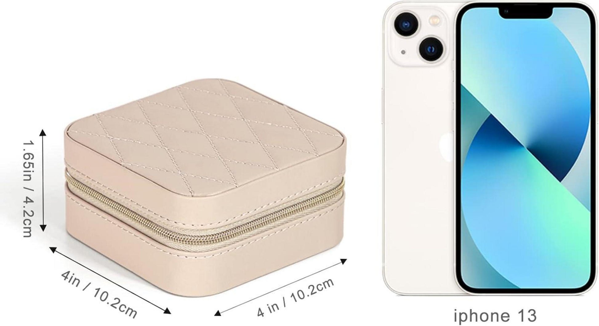 Kleine Schmuckkästchen für Damen Reise Schmuckbox Beige Mini