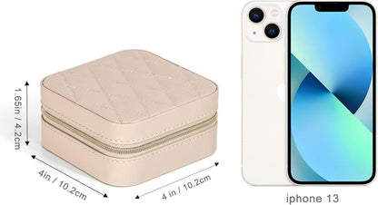 Kleine Schmuckkästchen für Damen Reise Schmuckbox Beige Mini