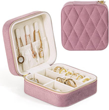 Schmuckkästchen Reise Schmuckbox Rosa Samt Mini Aufbewahrung