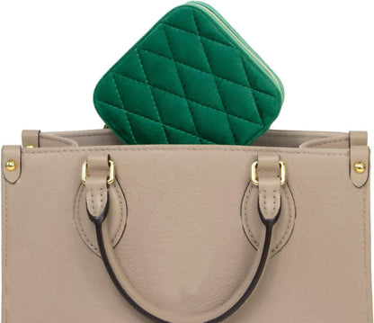 KAMIER Kleine Schmuckkästchen Reisebox für Damen, Samt Mini Aufbewahrung