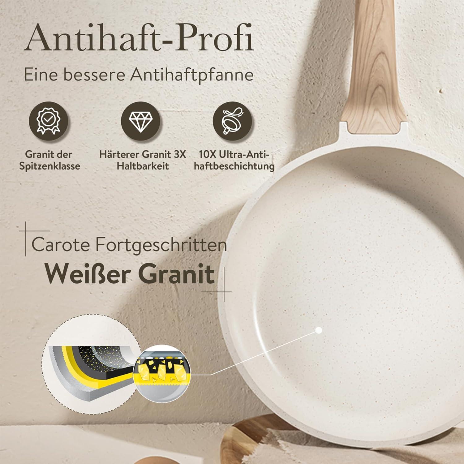 Antihaft-Pfannenset 14-tlg. Topfsets Induktion 5-lagige Beschichtung