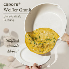 Topfset CAROTE 14-Teilig Antihaft Induktion Bratpfanne 28cm Koche mit Griffen