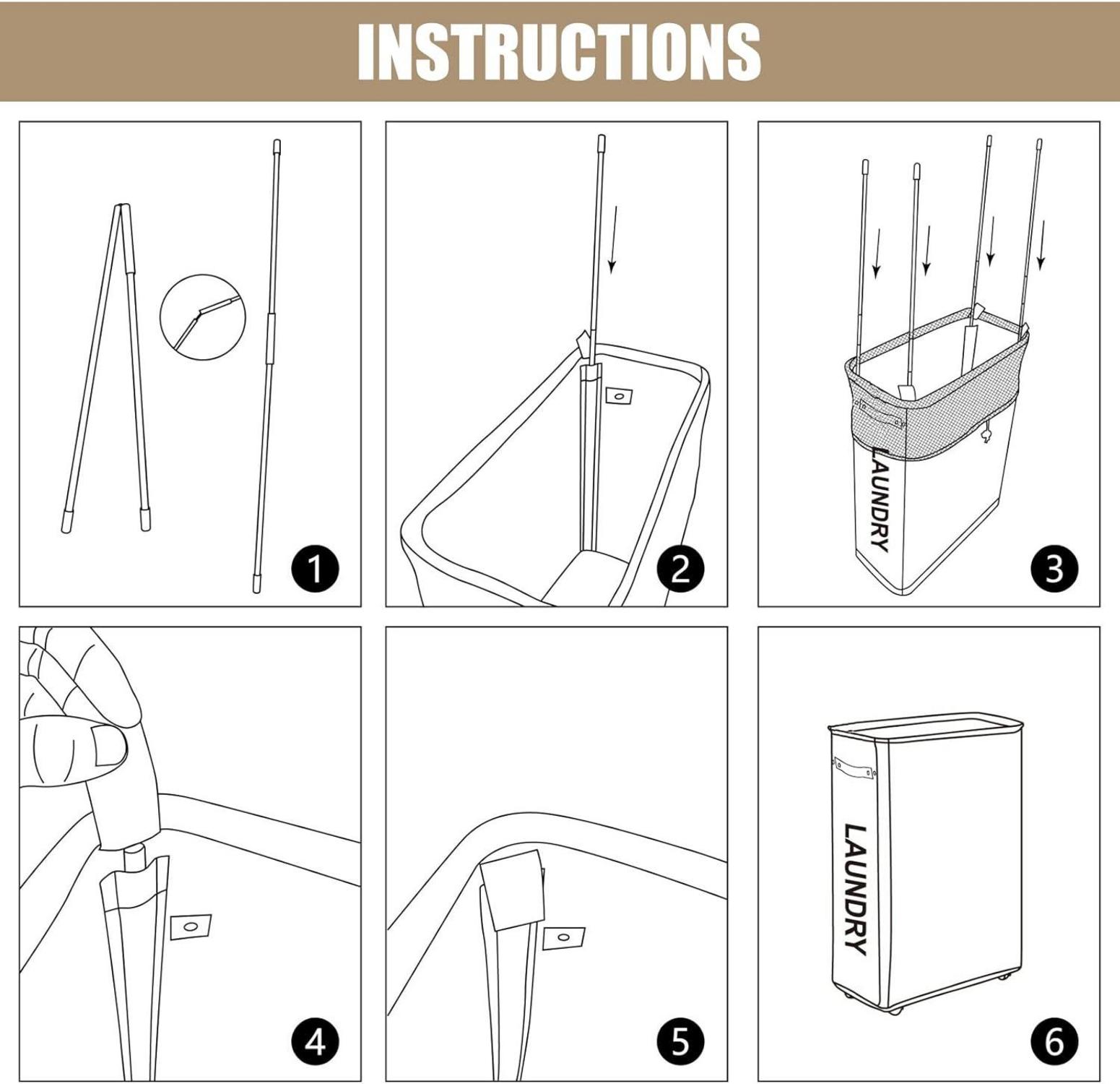 25-Inch Faltbare Wäschekörbe mit Rad und Wäschesäcke in
