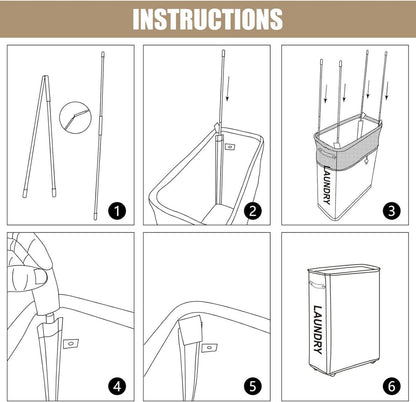 25-Inch Faltbare Wäschekörbe mit Rad und Wäschesäcke in
