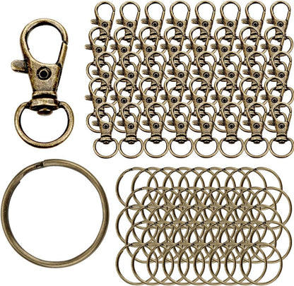 Premium Schlüsselringe 80 Stück Karabiner Edelstahl Drehgelenk 2,5 cm