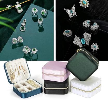 Schwarzes Mini Schmuckkästchen für Damen, Tragbare Schmuckbox