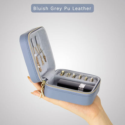 Kleine Tragbare Schmuckbox für Damen PU Leder Mini