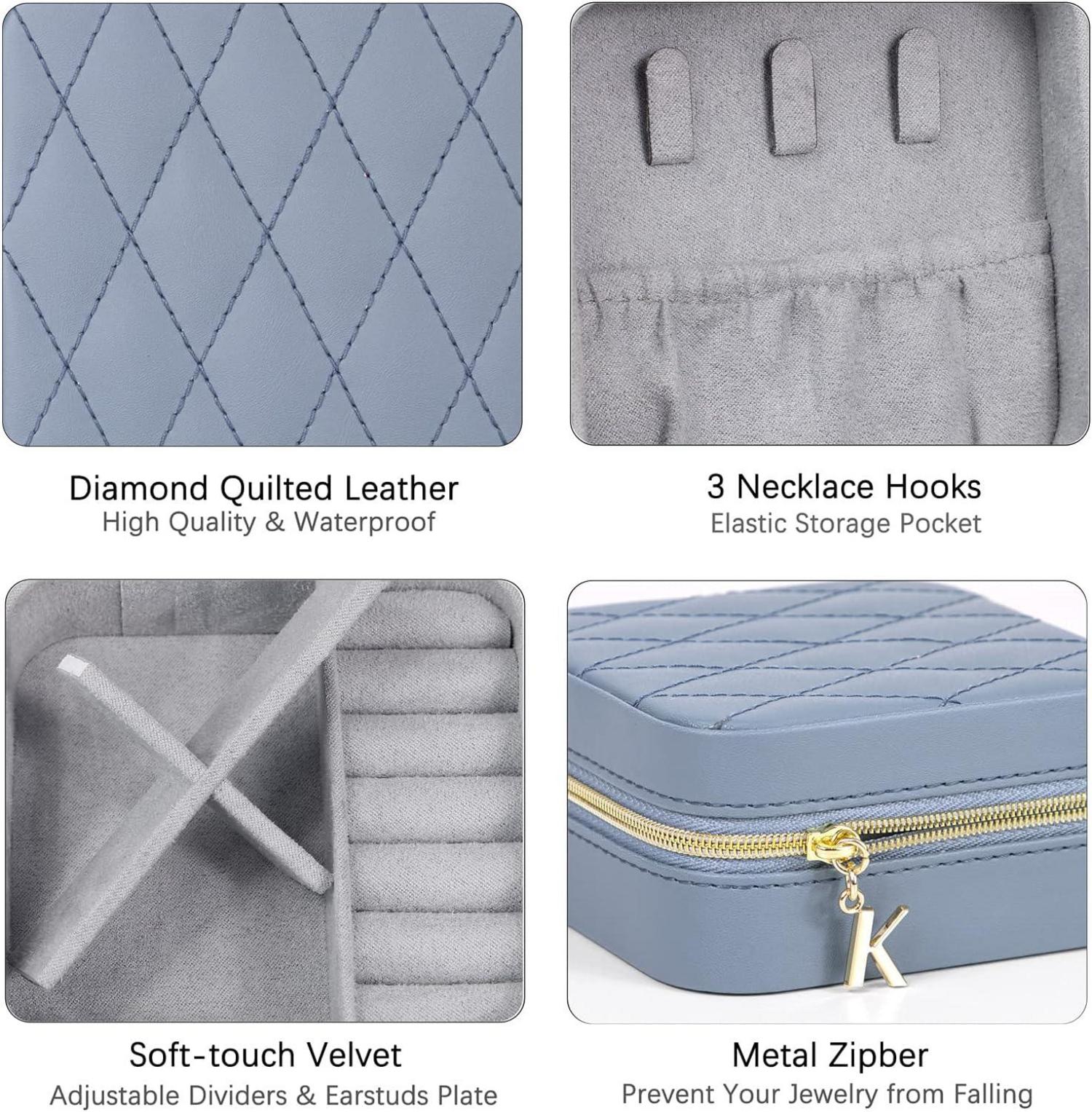 Kleine Schmuckkästchen Damen Reise Schmuckbox PU Leder Mini Aufbewahrung