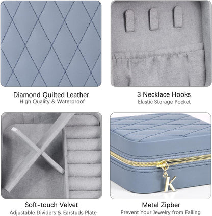 Kleine Schmuckkästchen Damen Reise Schmuckbox PU Leder Mini Aufbewahrung