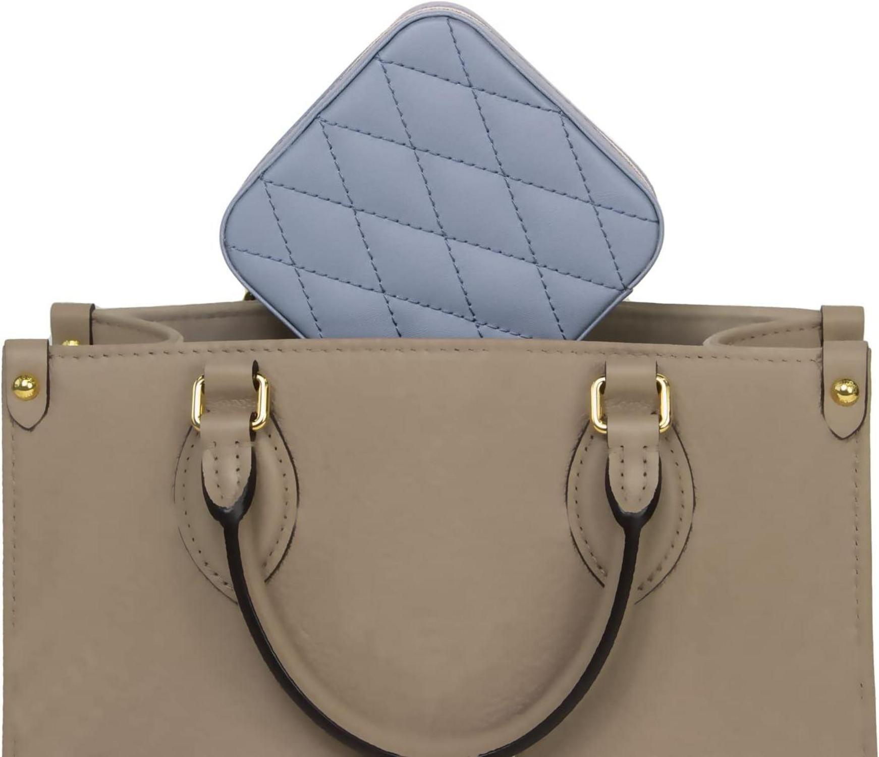 Kleine Schmuckkästchen Damen Reise Schmuckbox Blaugrau Schmuckaufbewahrung