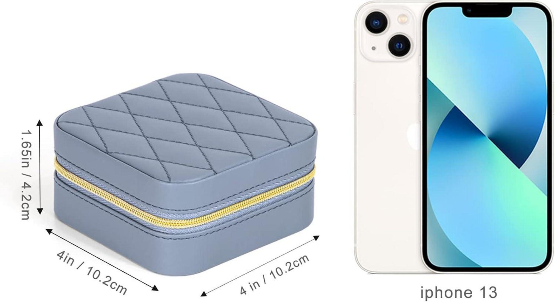 Kleine Schmuckkästchen Damen Reisebox PU Leder Blaugrau