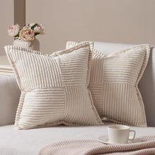 Dekorative Kissenbezüge Kordsamt 50x50 Beige 2er-Set