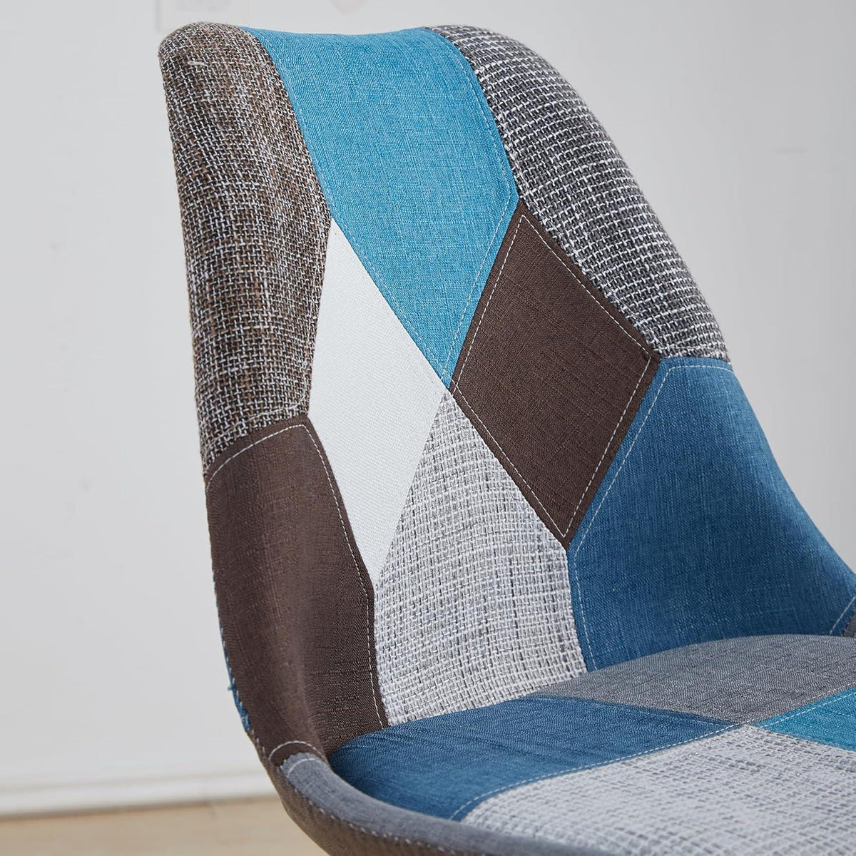 Patchwork Esszimmerstühle Set Blau mit Sitzkissen