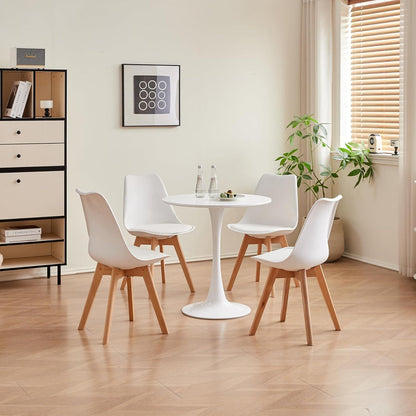 8 Esszimmerstühle Weiß – Skandinavische Designstühle in Lederoptik