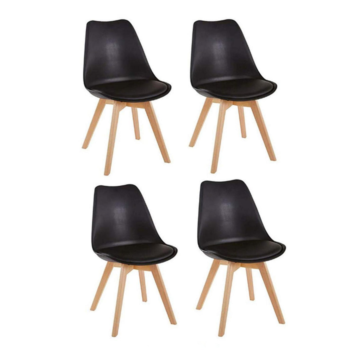 Esszimmerstühle 4er Set Schwarz | Skandinavisches Design