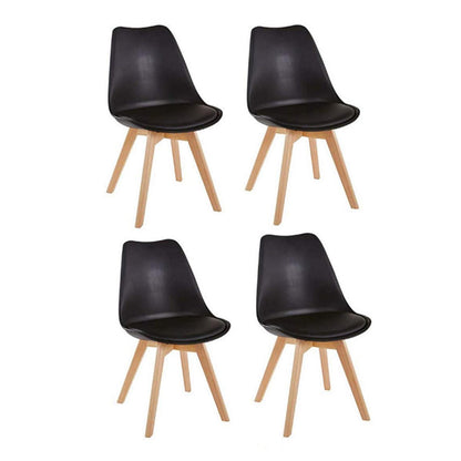 Esszimmerstühle 4er Set Schwarz | Skandinavisches Design