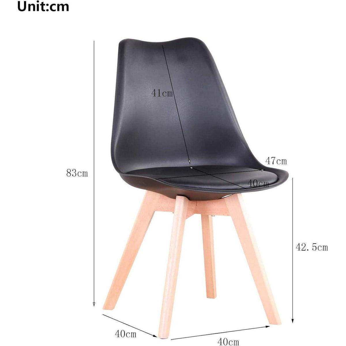 Esszimmerstühle 4er Set Schwarz | Skandinavisches Design