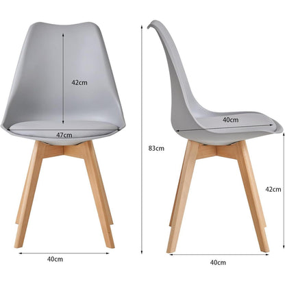 8 Esszimmerstühle Grau – Skandinavisches Design in Lederoptik