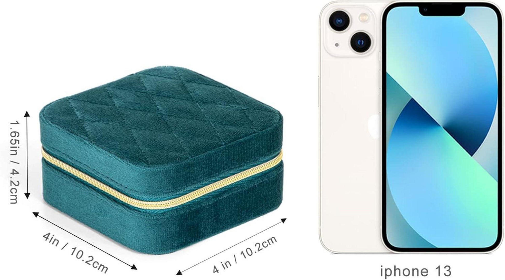 Kleine Schmuckkästchen Damen Reise Schmuckbox Samt Pfauenblau