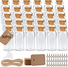 30 Stück Mini Glasflaschen mit Korken 10ml für DIY Deko