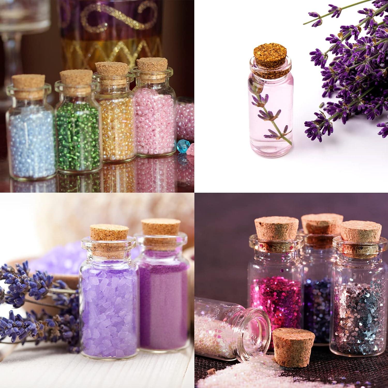 30 Stück Mini Glasflaschen mit Korken 10ml für DIY Deko