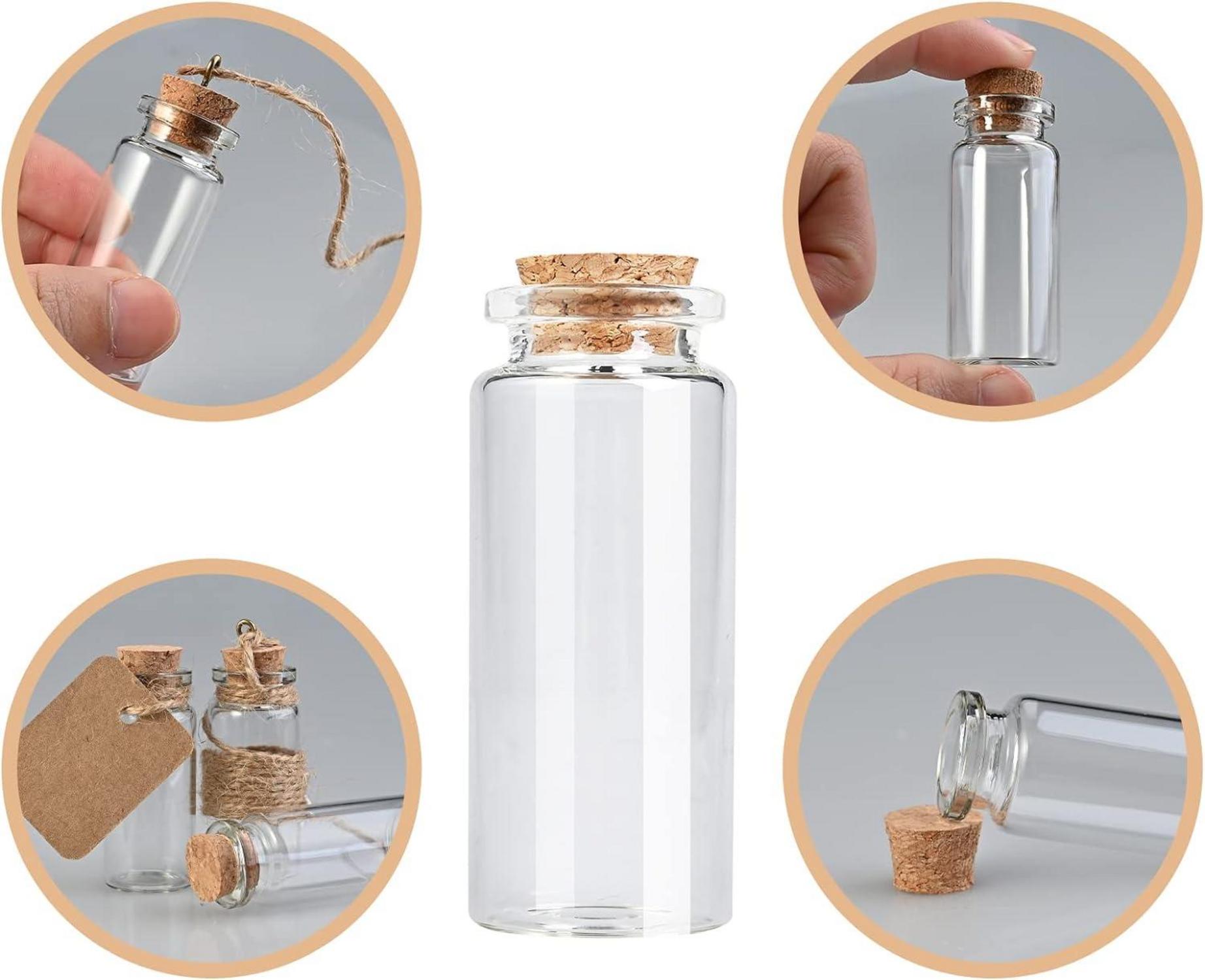 30 Stück Mini Glasflaschen mit Korken 10ml - Hochzeitsdeko & Geschenke