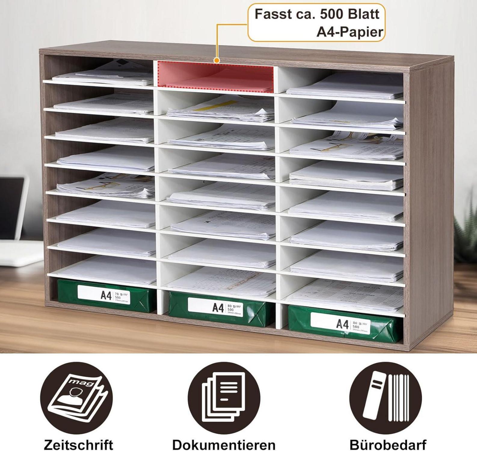Schreibtisch Organizer Schwarz A4 Papierablage Stapelbar 27 Fächer
