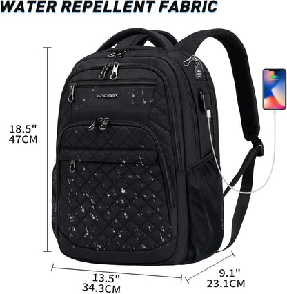 Laptop Rucksack Business Wasserdicht USB RFID 17 Zoll Schwarz