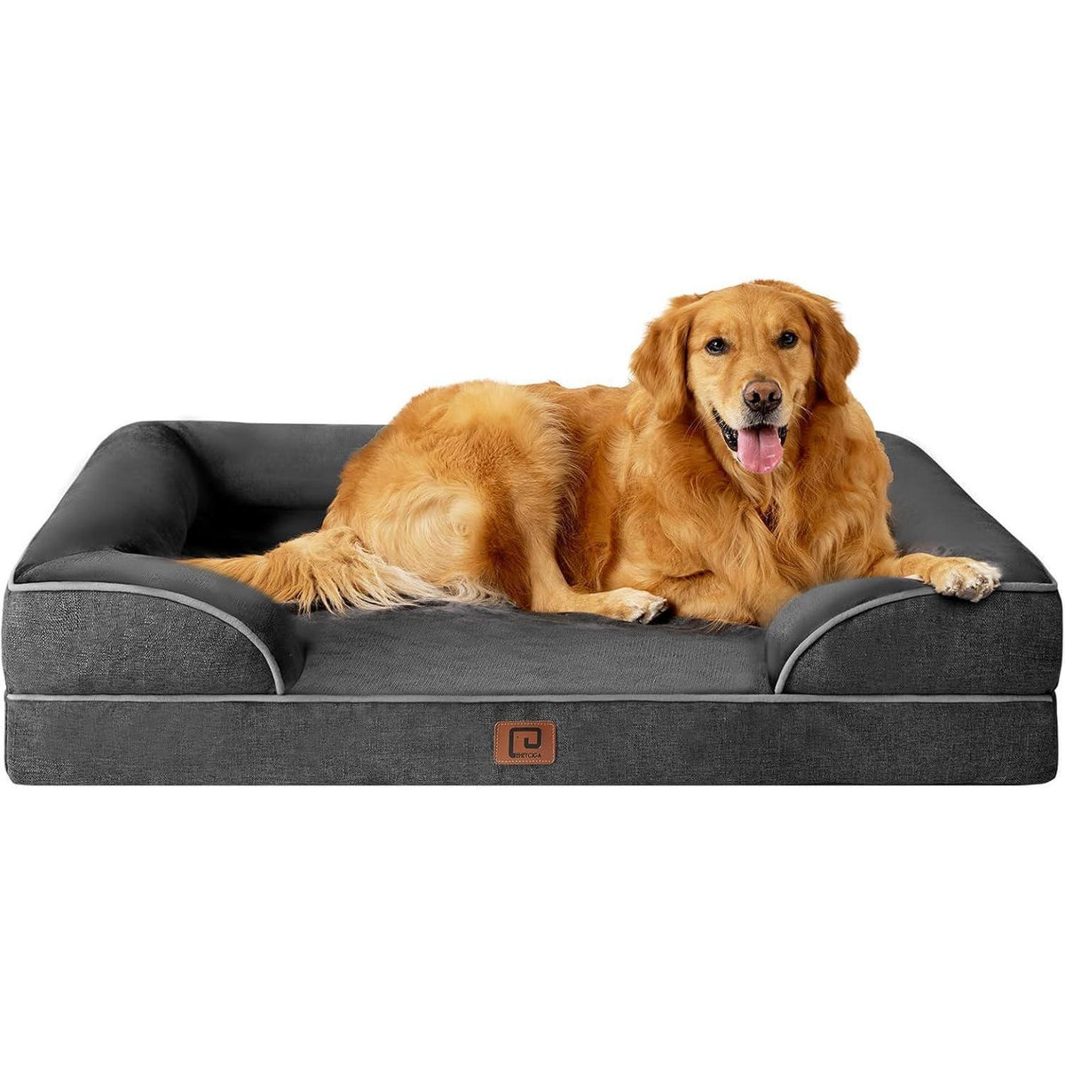 Orthopädisches Hundebett XL mit Memory Foam, Dunkelgrau