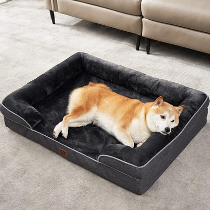 Orthopädisches Hundebett XL mit Memory Foam, Dunkelgrau