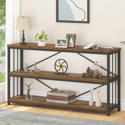 Konsolentisch Industrial Vintage Holz Metallgestell 140x34x74cm