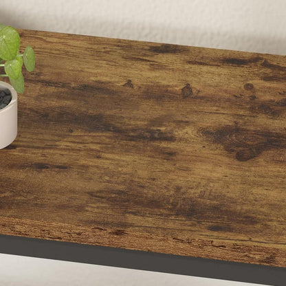 Konsolentisch Schmal Vintage Braun Holz Metallgestell 140x34x74cm