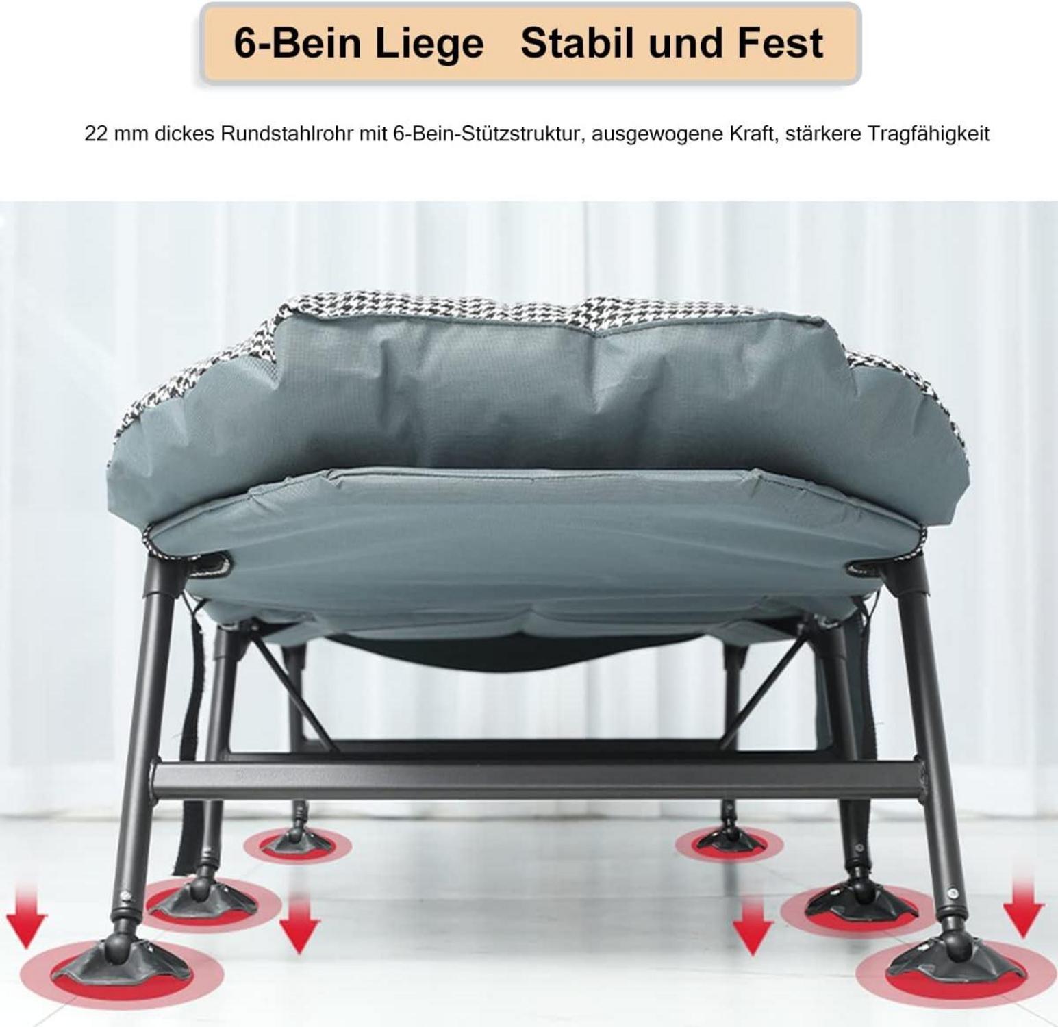 Sonnenliege Gartenliege Klappbar mit Auflage Liegestuhl Feldbett 190x67cm