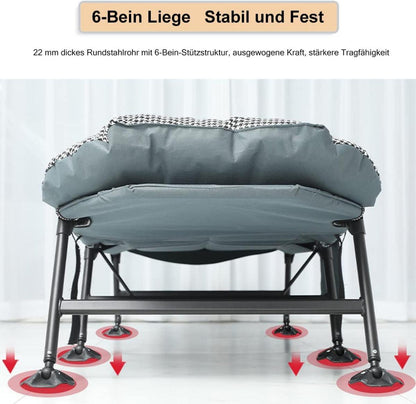 Sonnenliege Gartenliege Klappbar mit Auflage Liegestuhl Feldbett 190x67cm