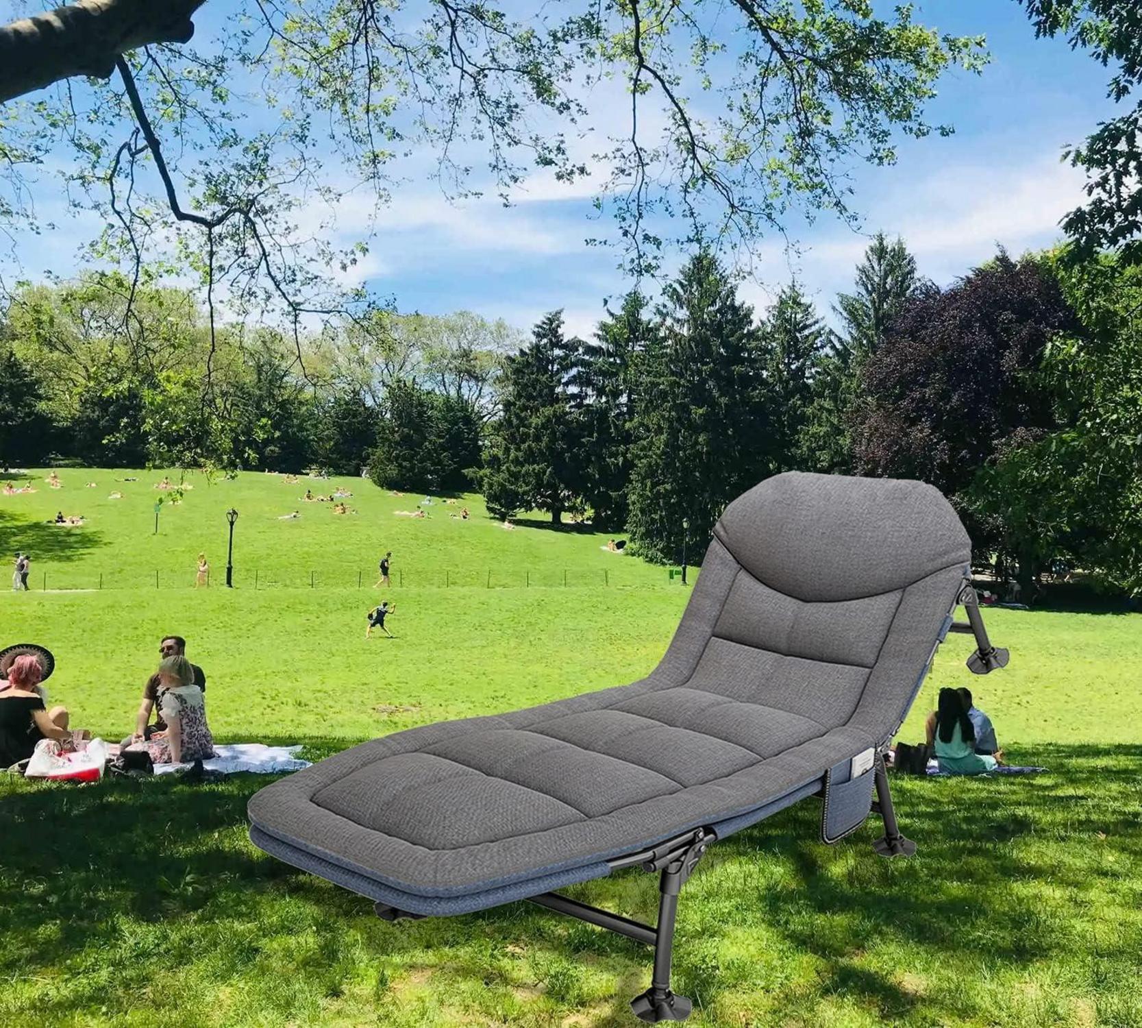 Sonnenliege Gartenliege Klappbar mit Auflage Liegestuhl Feldbett 190x67cm