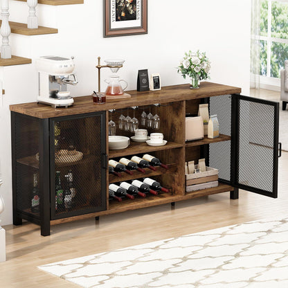 Industrieller Barschrank mit Weinkühler & Stauraum 140cm