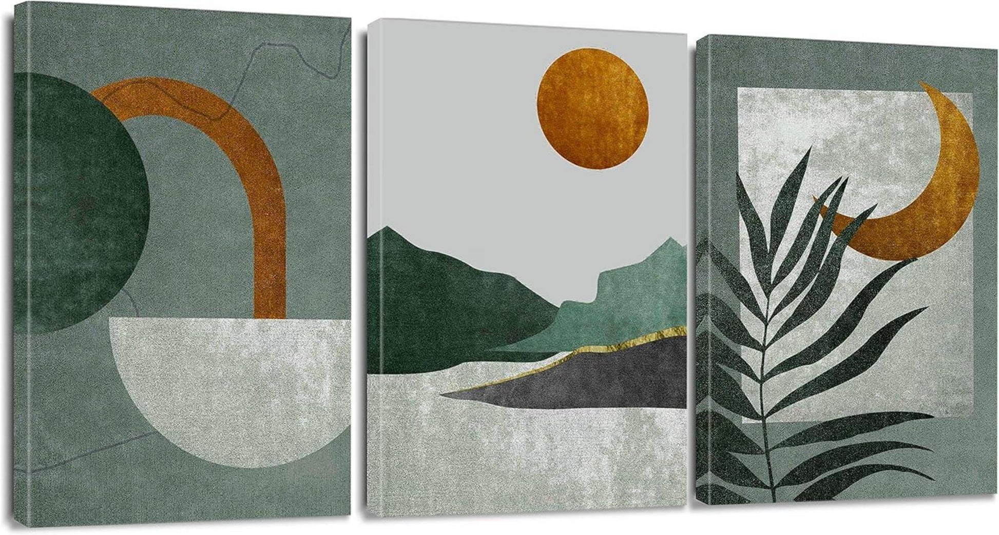 Moderne Zen Leinwandbilder 3-teilig Sun Moon Teapot - Wandbild 30x40cm