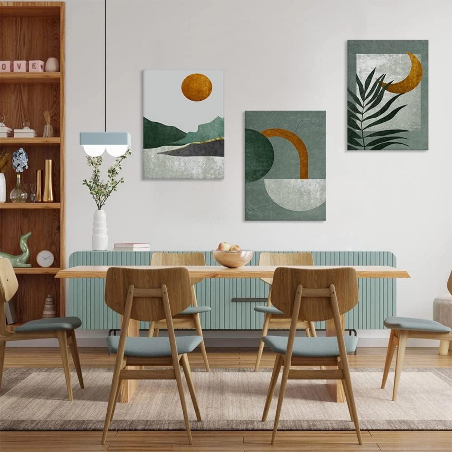 Moderne Zen Leinwandbilder 3-teilig Sun Moon Teapot - Wandbild 30x40cm